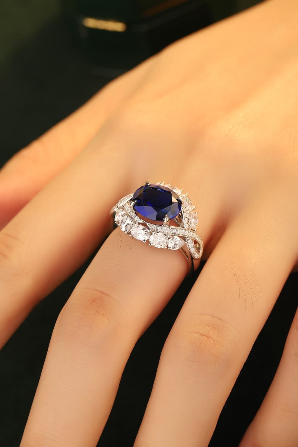 5 Carat Lab-Grown Sapphire Platinum-Plated Ring - AllIn Computer