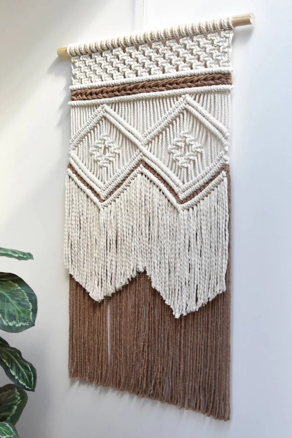 Two-Tone Handmade Macrame Hanging Wall Piece - AllIn Computer
