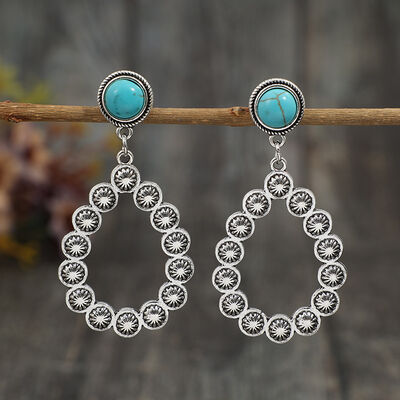 Artificial Turquoise Teardrop Earrings - AllIn Computer