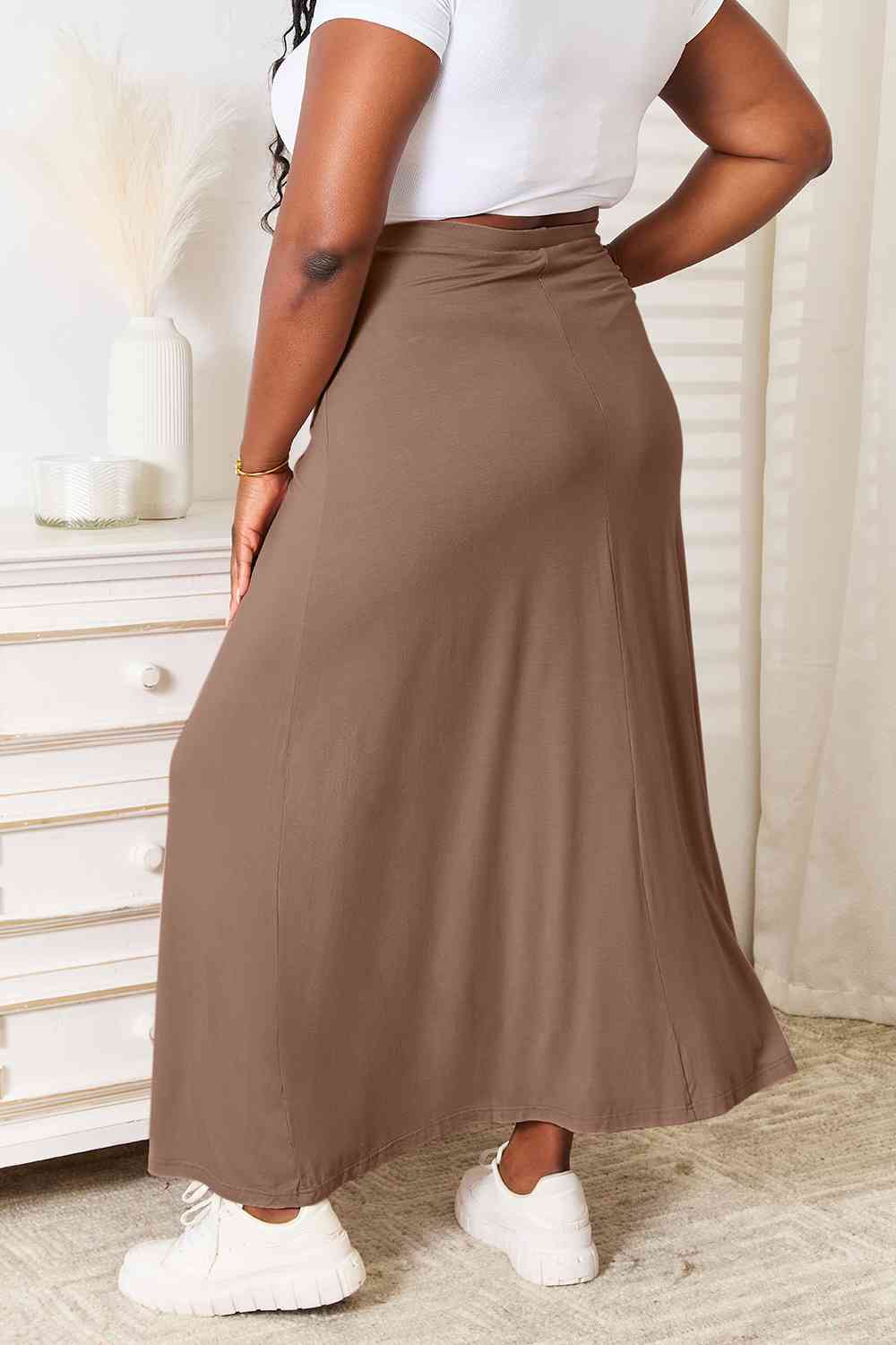 Double Take Full Size Soft Rayon Drawstring Waist Maxi Skirt - AllIn Computer
