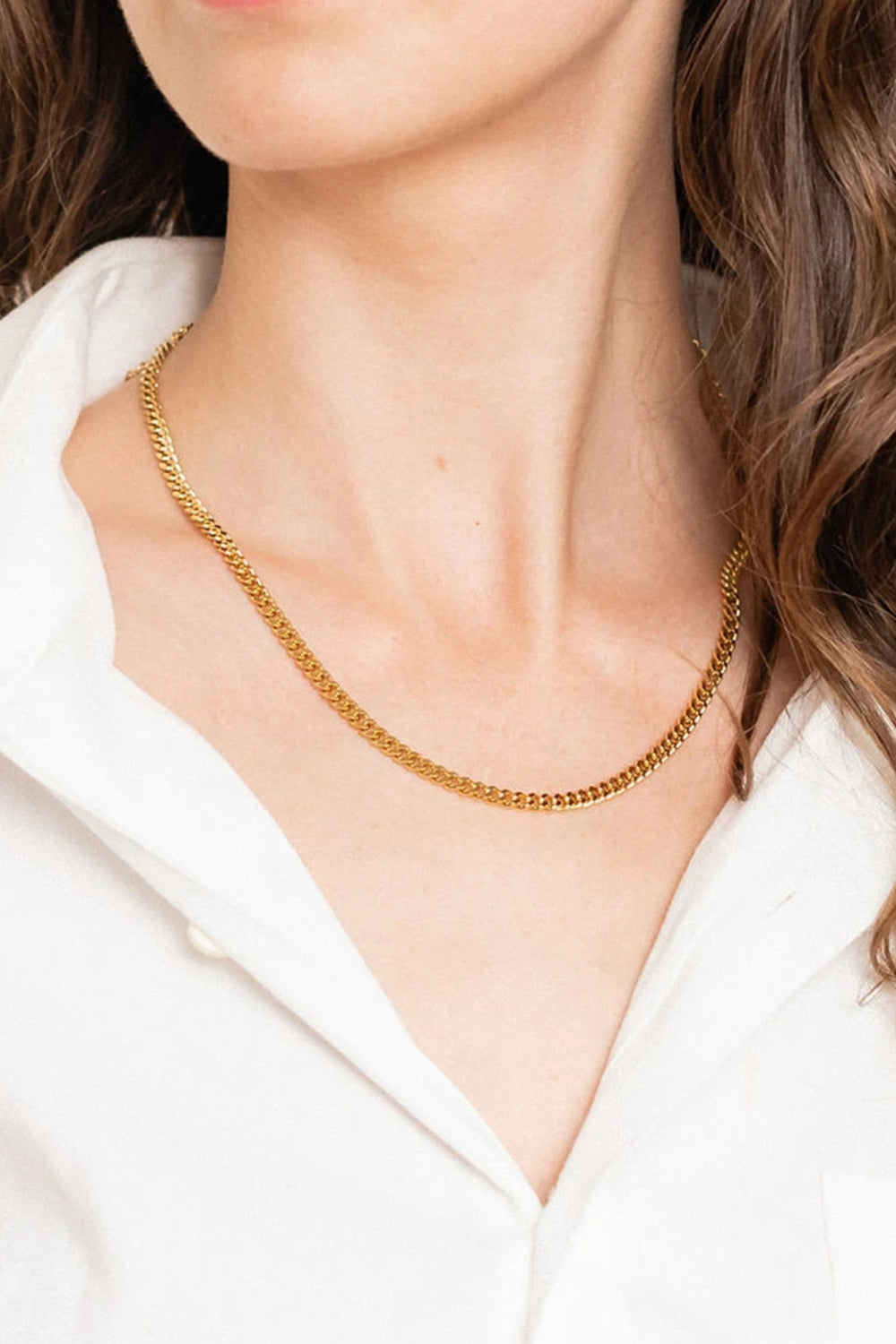 18K Gold Plated Curb Chain Necklace - AllIn Computer