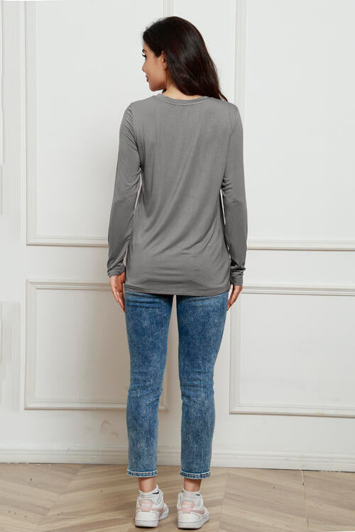 Basic Bae Full Size Round Neck Long Sleeve Top - AllIn Computer