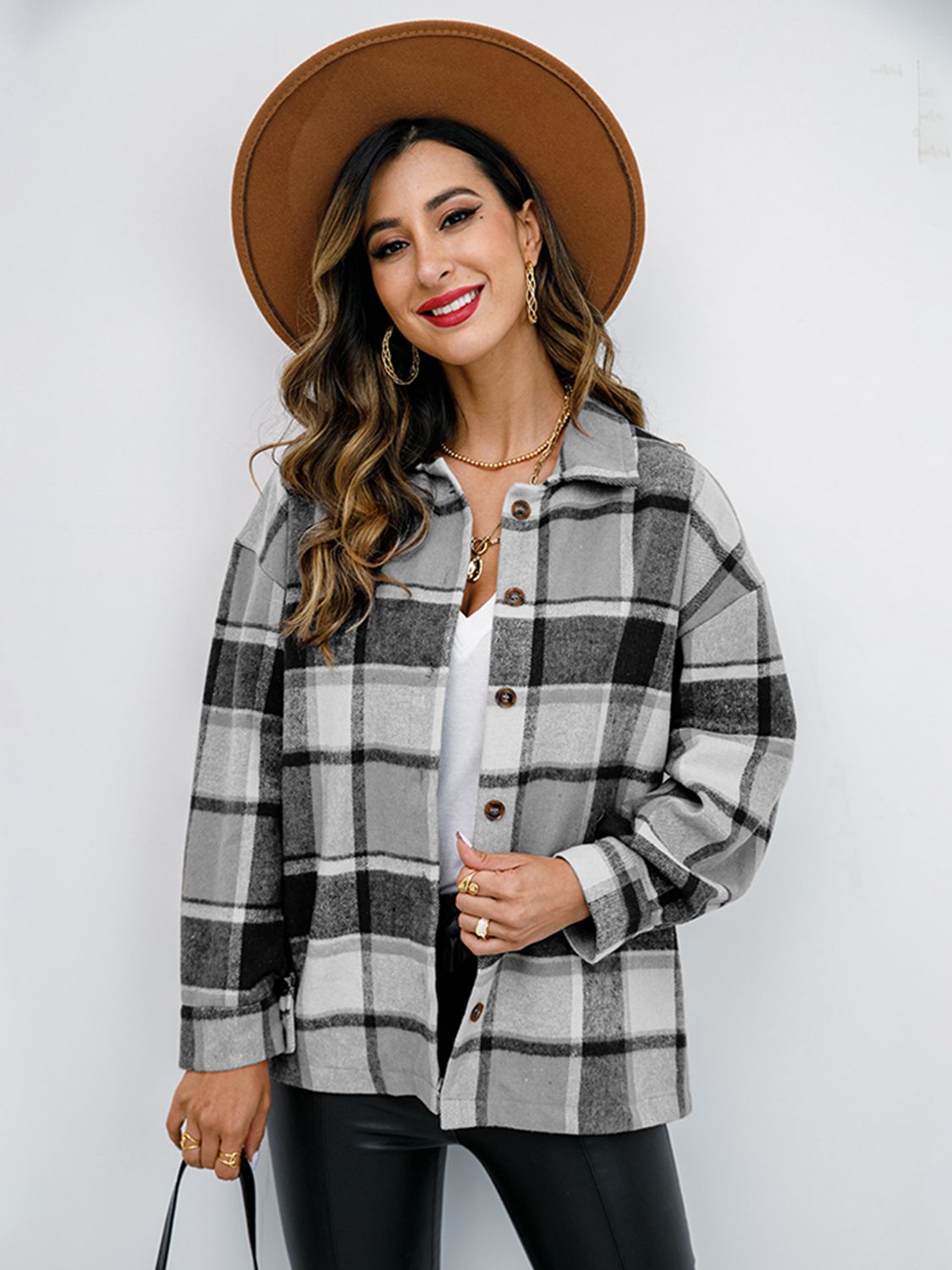 Plaid Button-Down Jacket - AllIn Computer