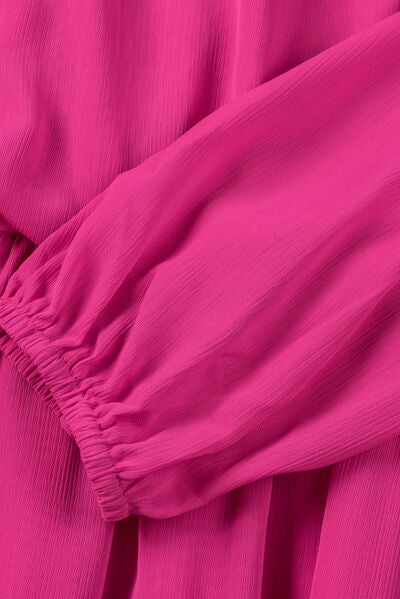 Frill Tie Neck Balloon Sleeve Dress - AllIn Computer