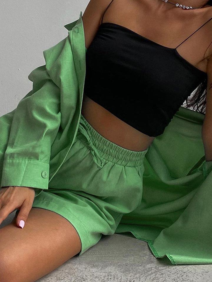 Dropped Shoulder Shirt and Shorts Set - AllIn Computer