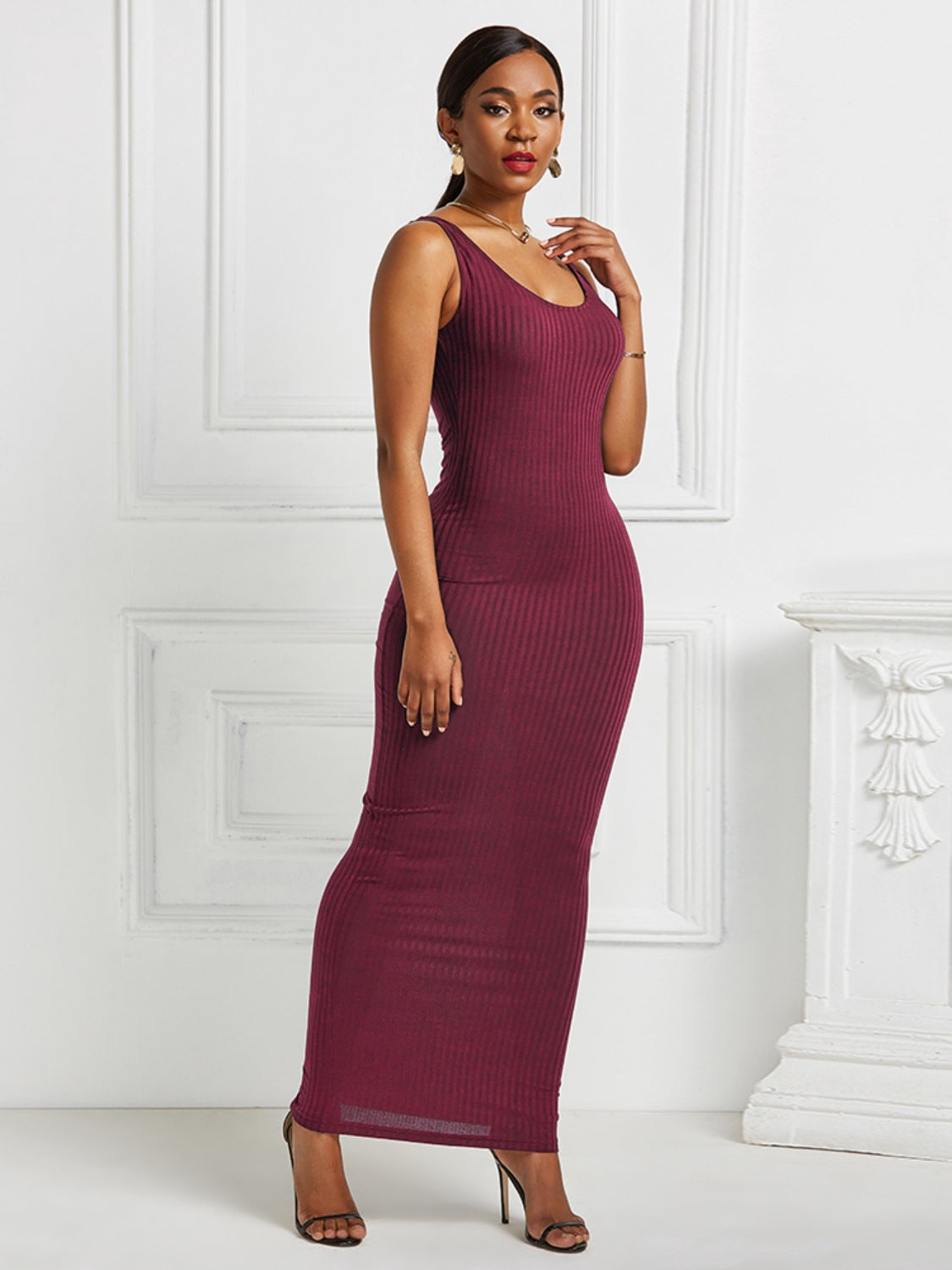 Scoop Neck Wide Strap Maxi Dress - AllIn Computer