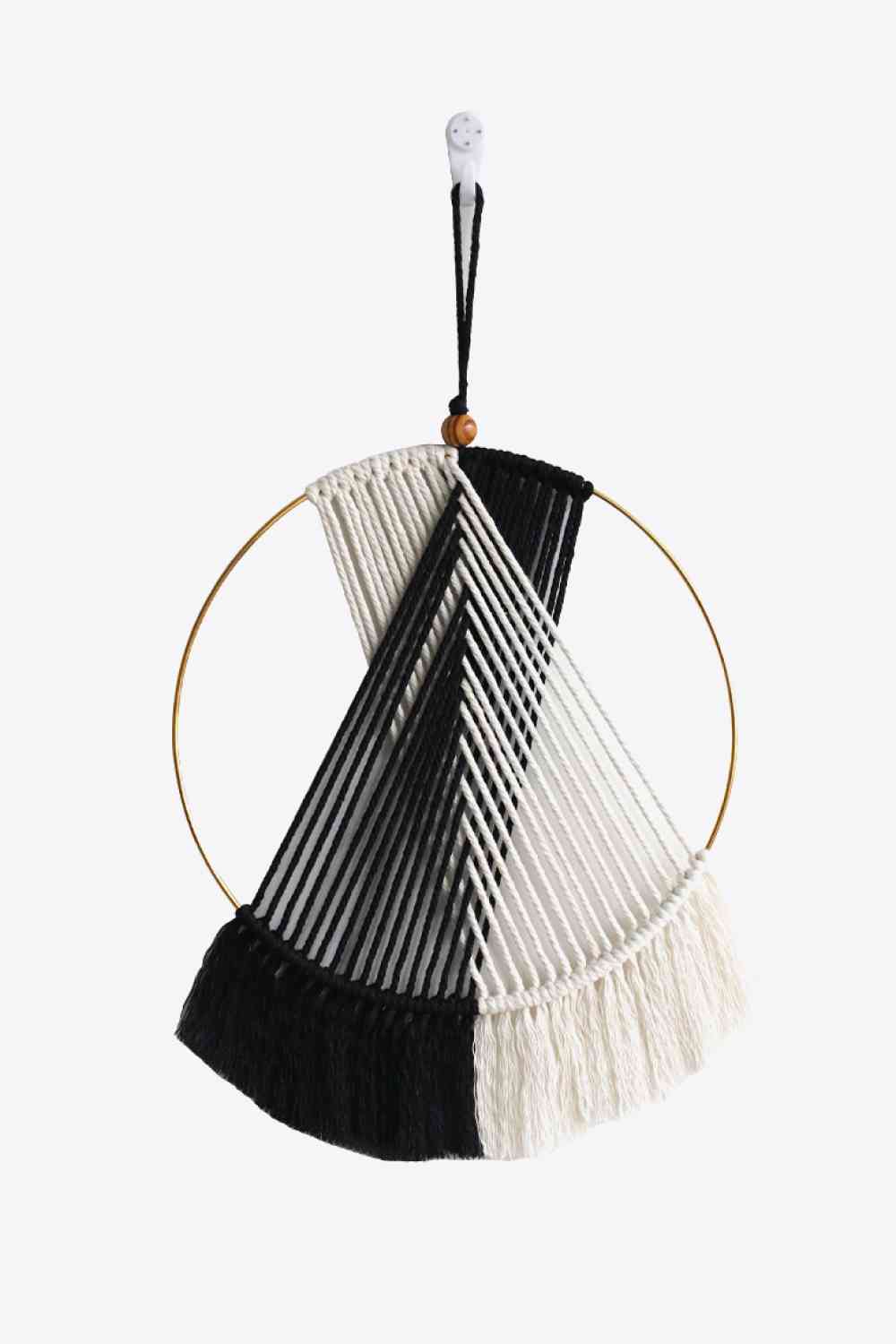 Contrast Fringe Round Macrame Hanging Wall Piece - AllIn Computer