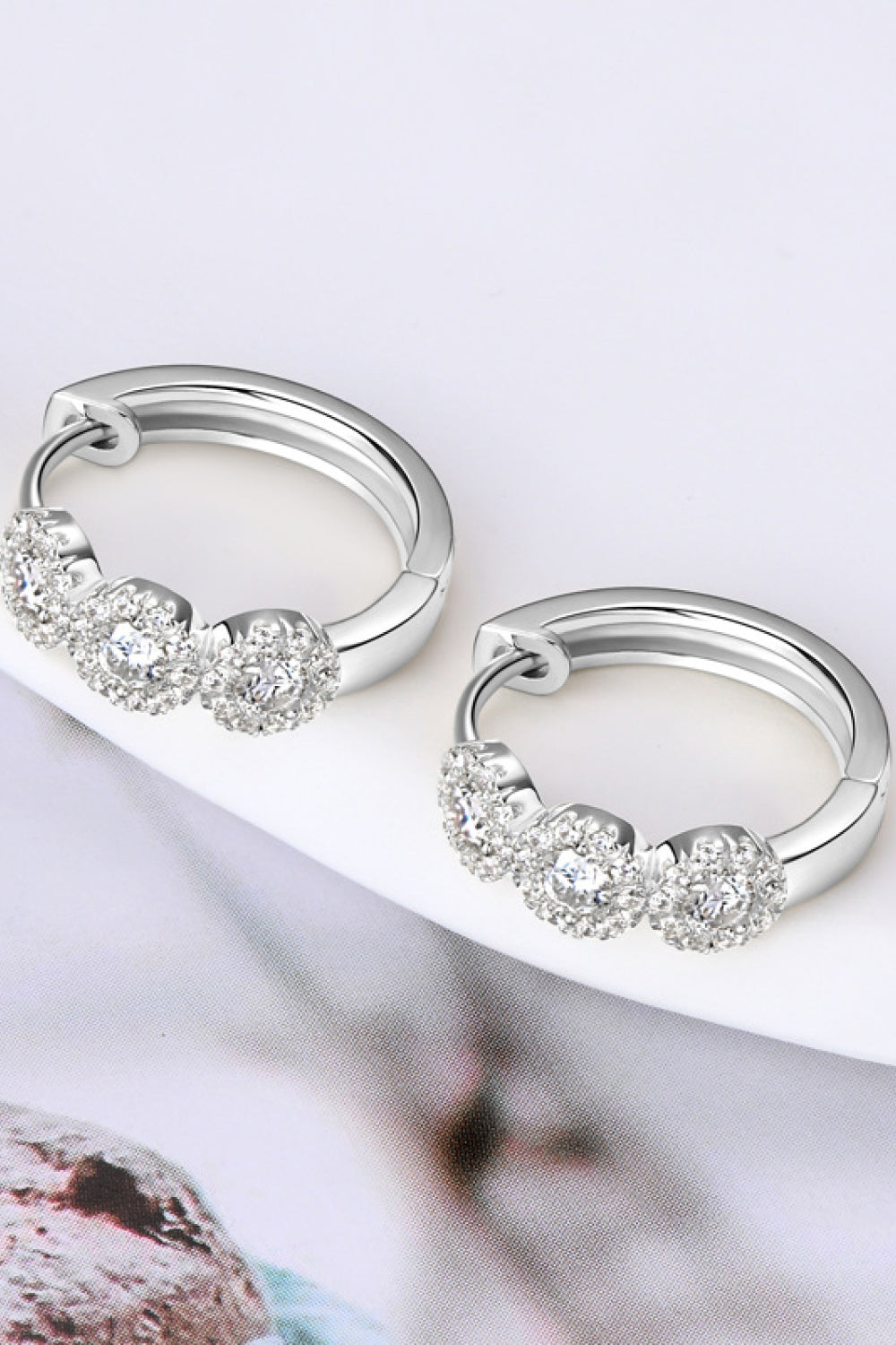 Moissanite 925 Sterling Silver Huggie Earrings - AllIn Computer