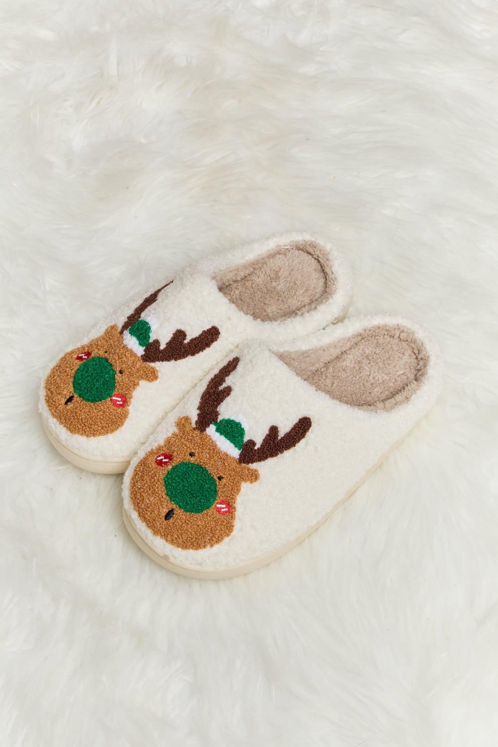 Melody Rudolph Print Plush Slide Slippers - AllIn Computer