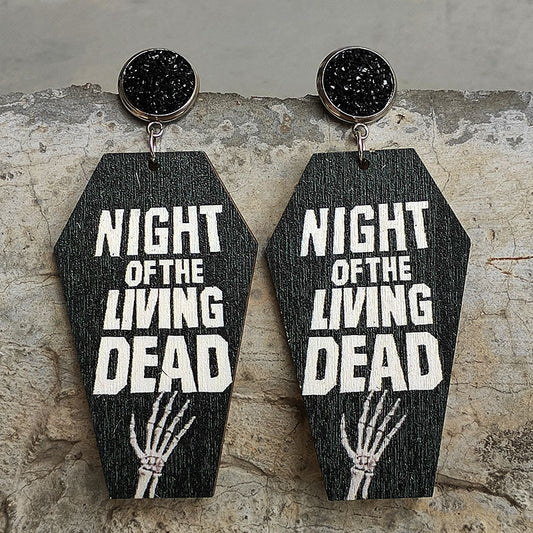 Coffin Shape Wooden Dangle Earrings - AllIn Computer