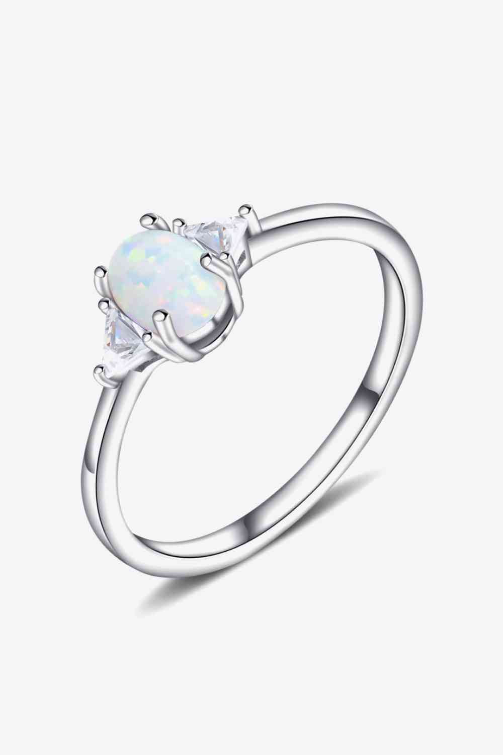 Contrast 925 Sterling Silver Opal Ring - AllIn Computer