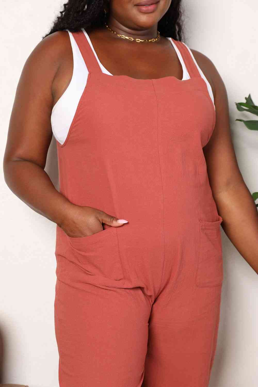 Double Take Wide Leg Overalls with Front Pockets - AllIn Computer