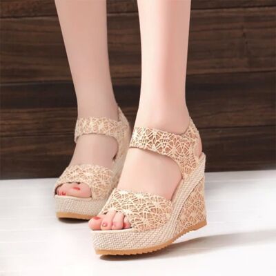 Lace Detail Open Toe High Heel Sandals - AllIn Computer