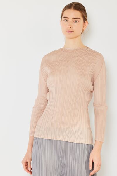 Marina West Swim Pleated Long Sleeve Boatneck Top - AllIn Computer