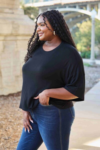 Basic Bae Full Size Round Neck Drop Shoulder T-Shirt - AllIn Computer