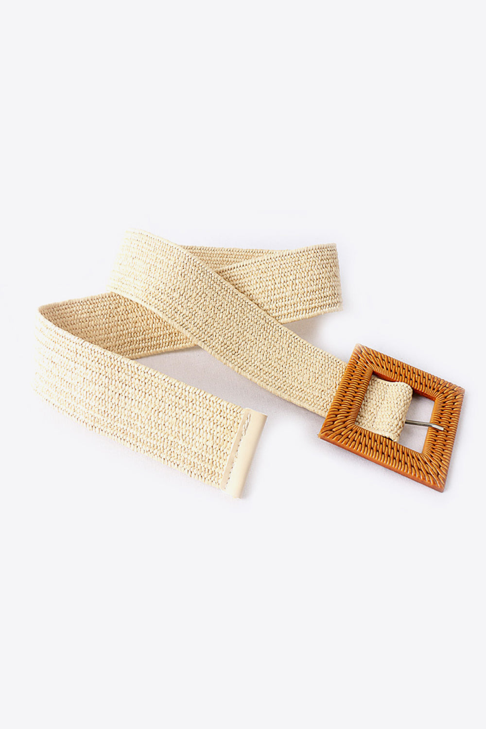 Square Buckle Elastic Braid Belt - AllIn Computer