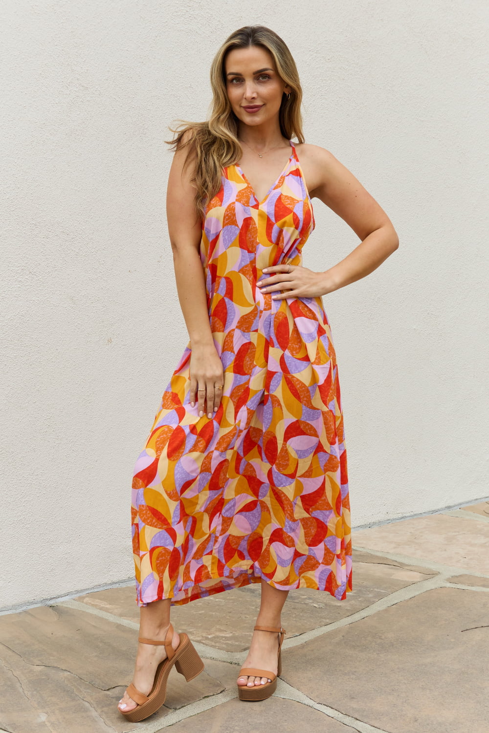 And The Why Full Size Printed Sleeveless Maxi Dress - AllIn Computer