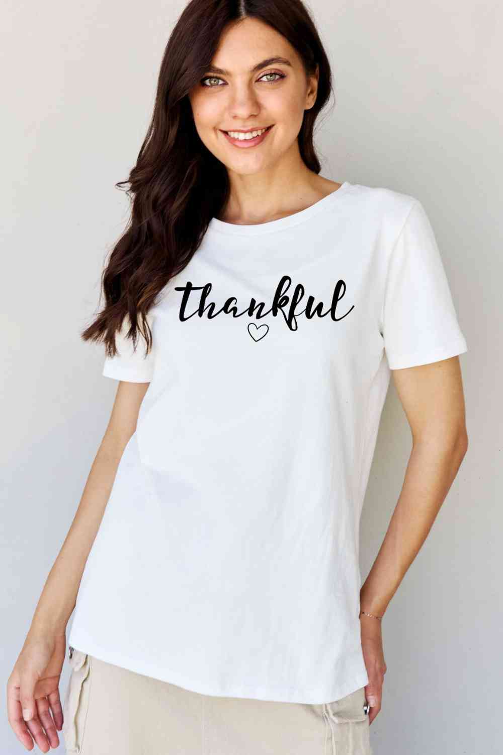 Simply Love Full Size THANKFUL Graphic T-Shirt - AllIn Computer