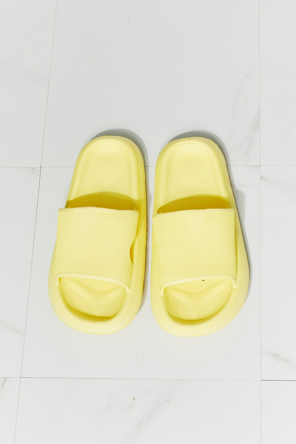MMShoes Arms Around Me Open-Toe Slides in Yellow - AllIn Computer