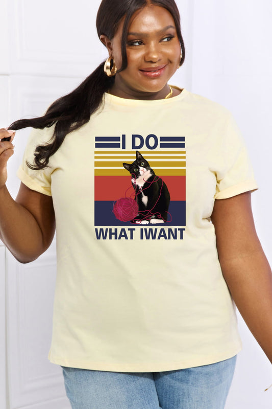 Simply Love Full Size I DO WHAT I WANT Graphic Cotton Tee - AllIn Computer
