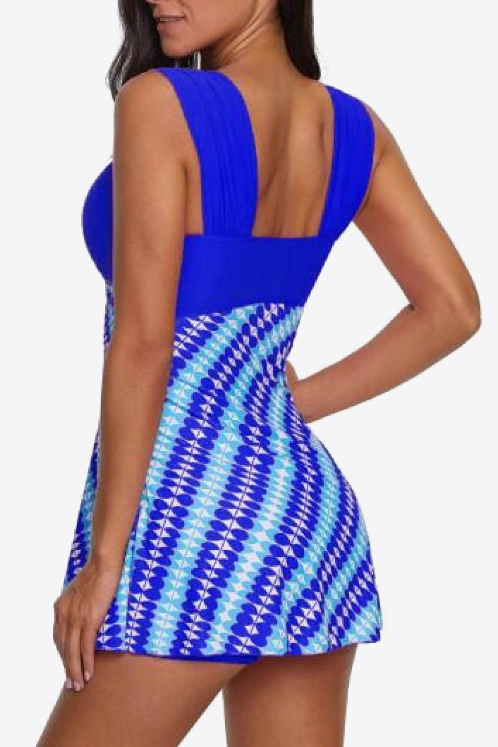 Two-Tone Sweetheart Neck Tankini Set - AllIn Computer