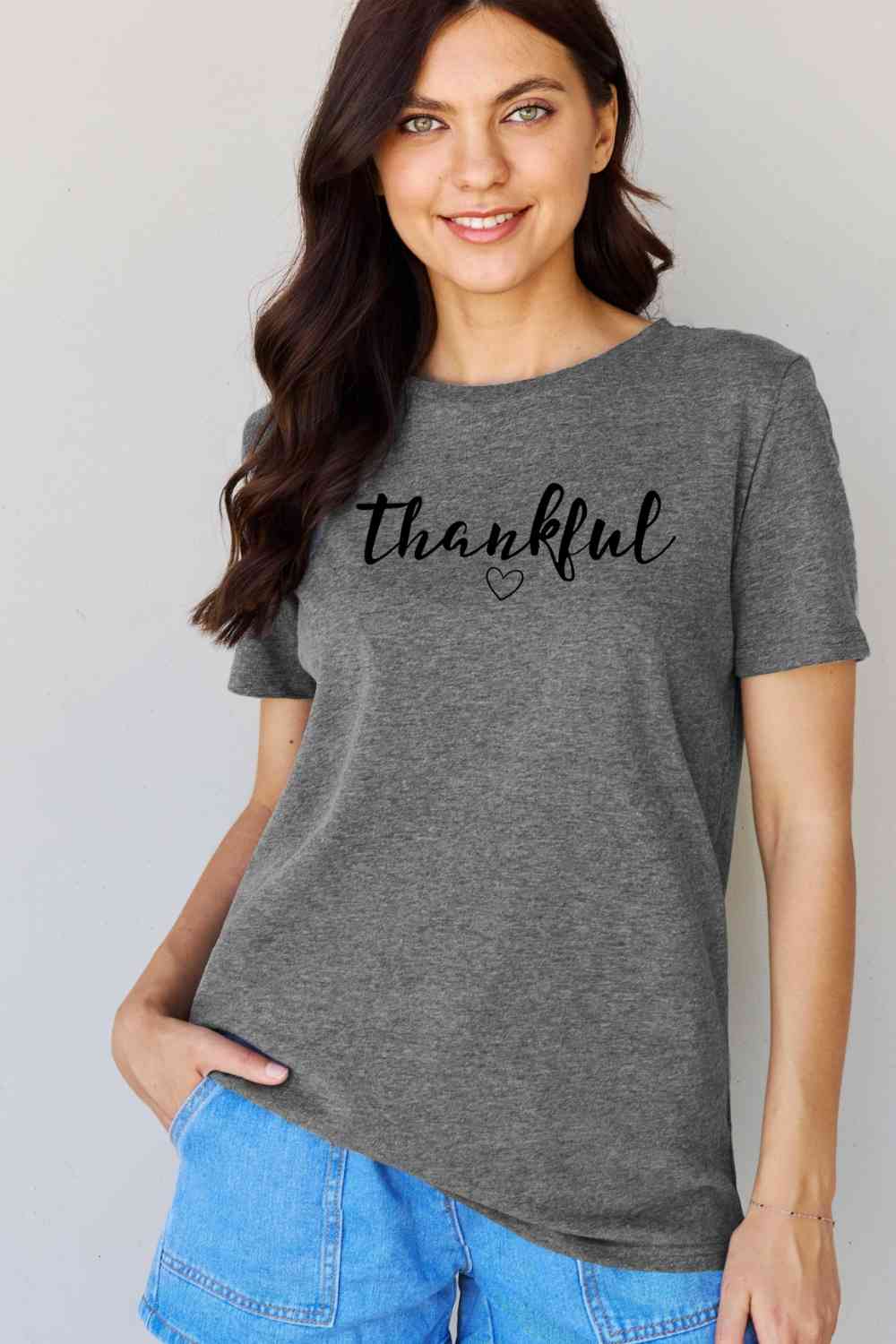 Simply Love Full Size THANKFUL Graphic T-Shirt - AllIn Computer
