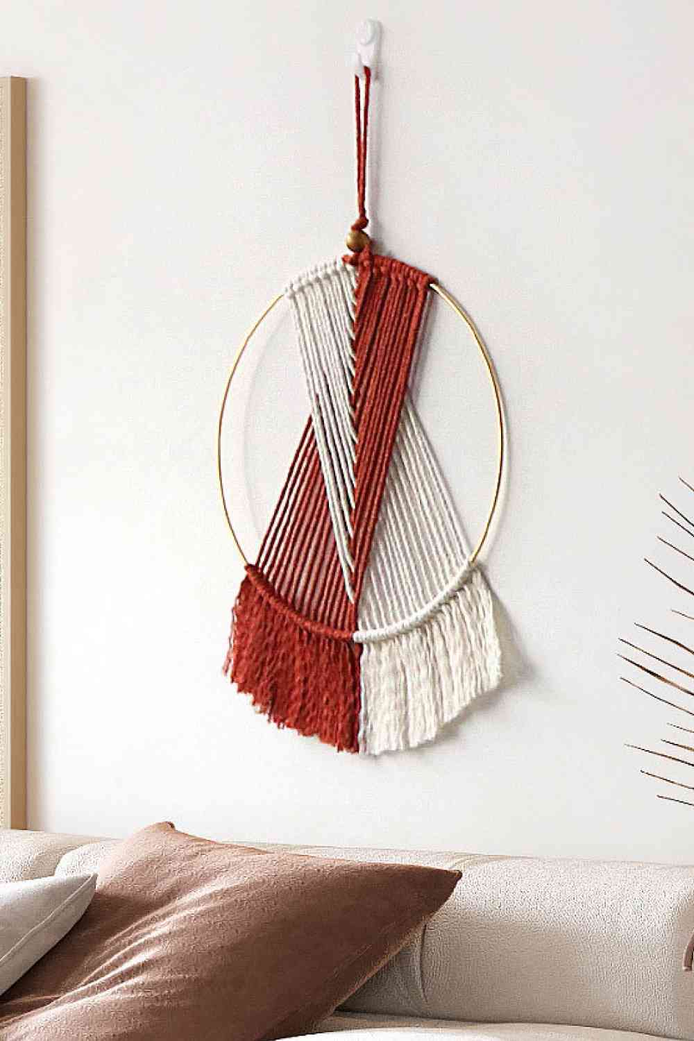 Contrast Fringe Round Macrame Hanging Wall Piece - AllIn Computer