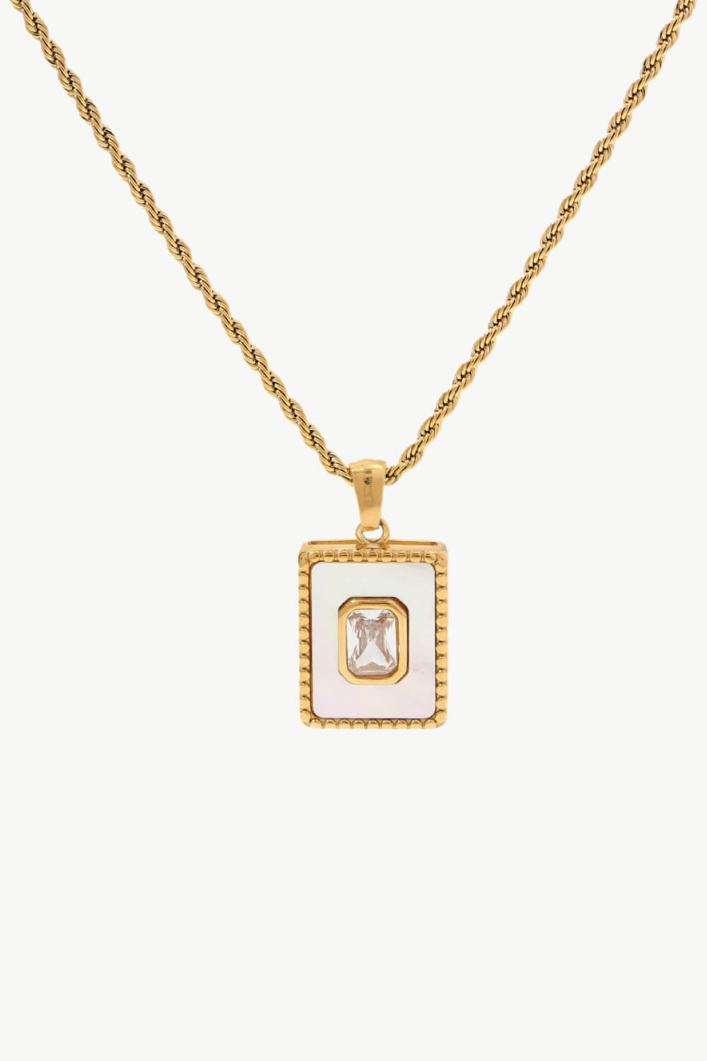 Square Pendant Twisted Chain Necklace - AllIn Computer