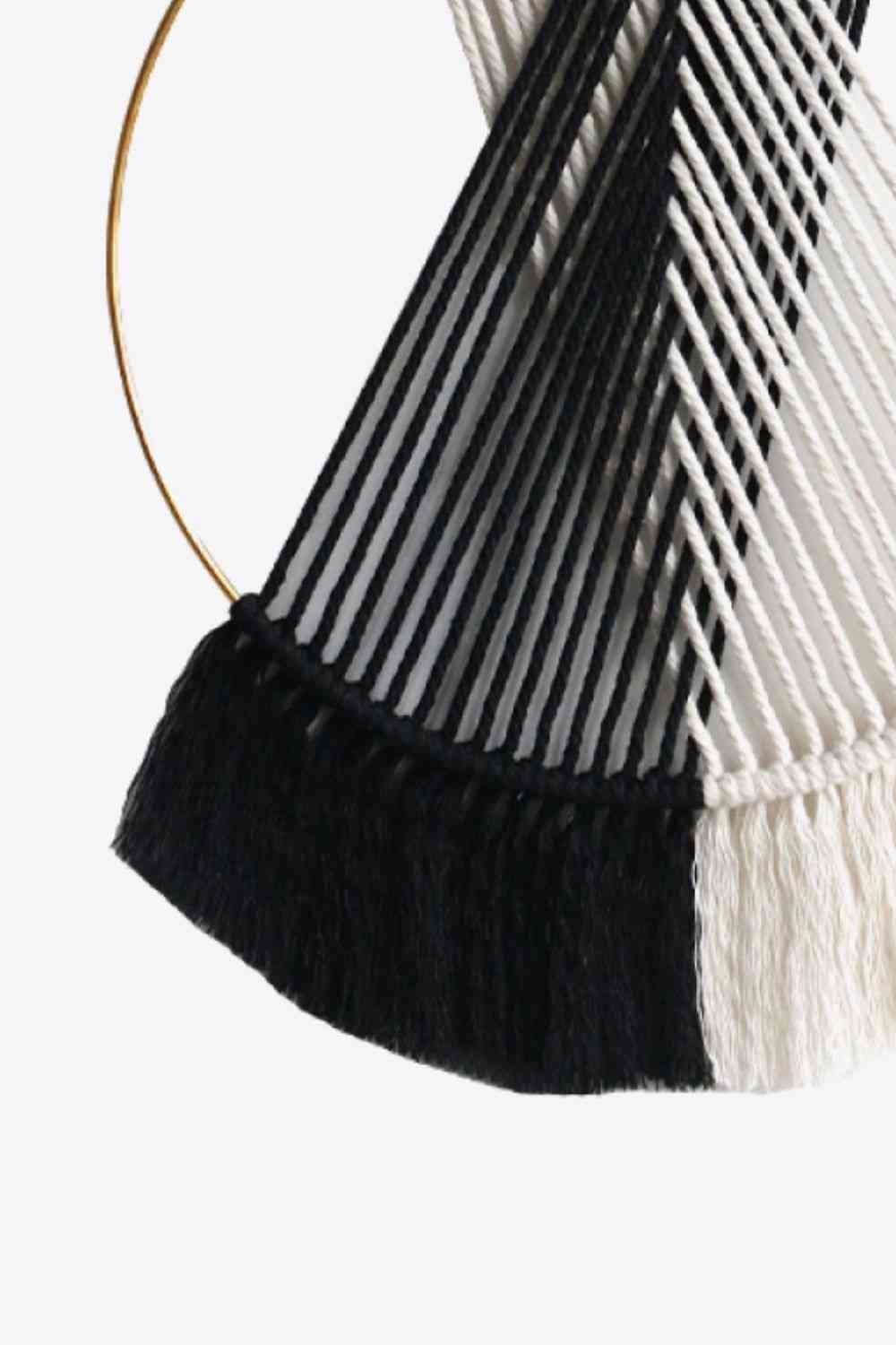 Contrast Fringe Round Macrame Hanging Wall Piece - AllIn Computer