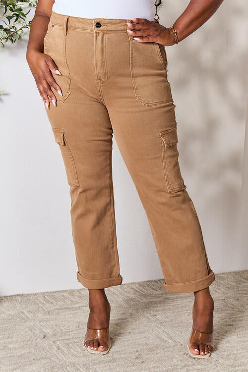 Risen Full Size High Waist Straight Jeans with Pockets - AllIn Computer