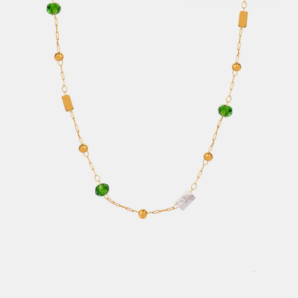 Titanium Steel Gold-plated Bead Necklace - AllIn Computer