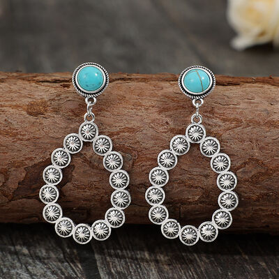 Artificial Turquoise Teardrop Earrings - AllIn Computer