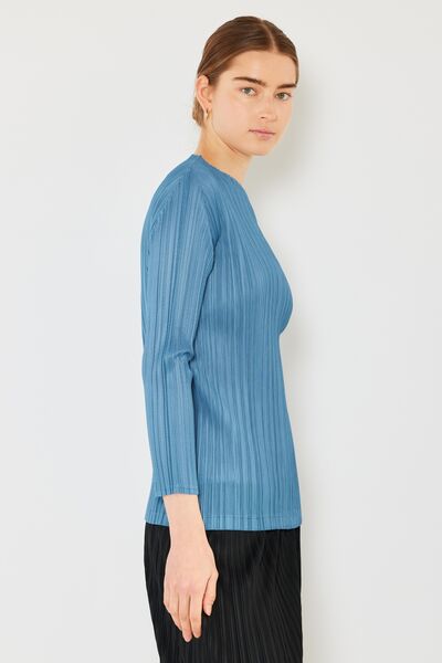 Marina West Swim Pleated Long Sleeve Boatneck Top - AllIn Computer