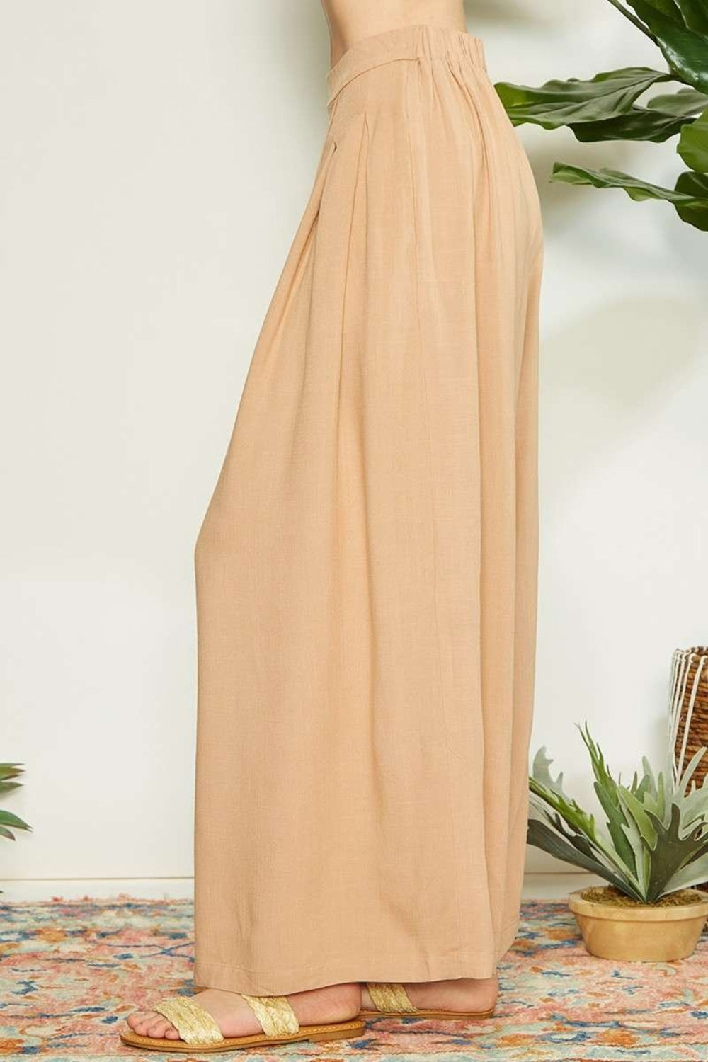 Mittoshop Wrap Pleating Detail Wide Leg Pants - AllIn Computer
