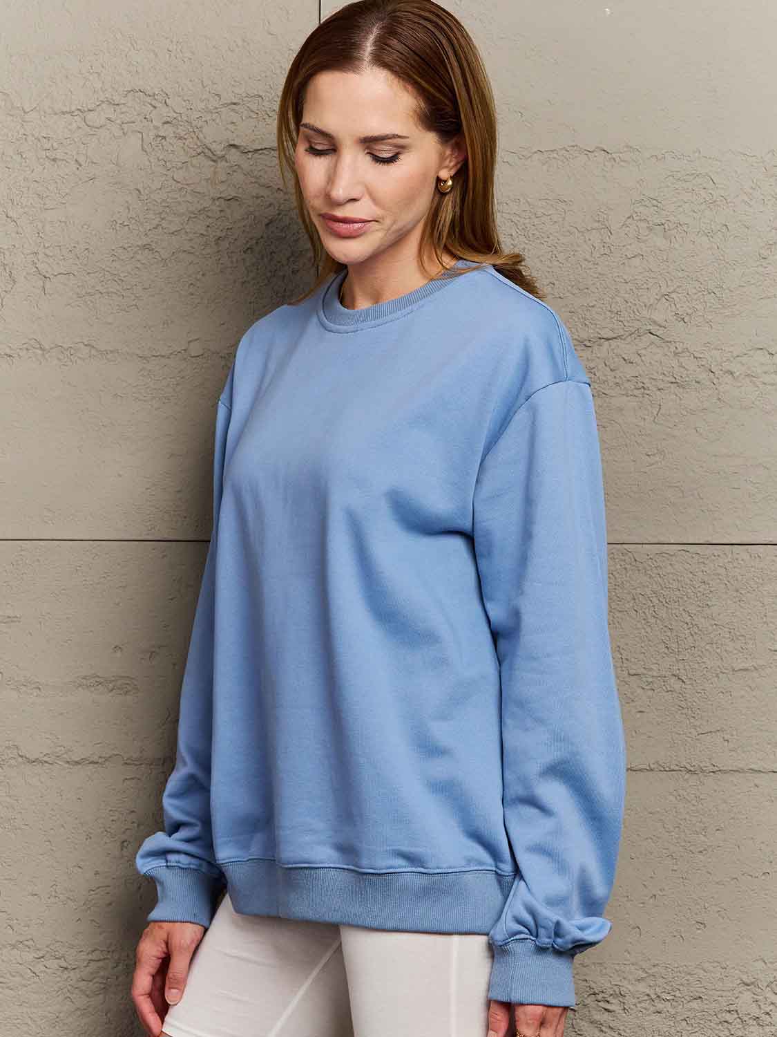 Simply Love Full Size Dropped Shoulder Sweatshirt - AllIn Computer