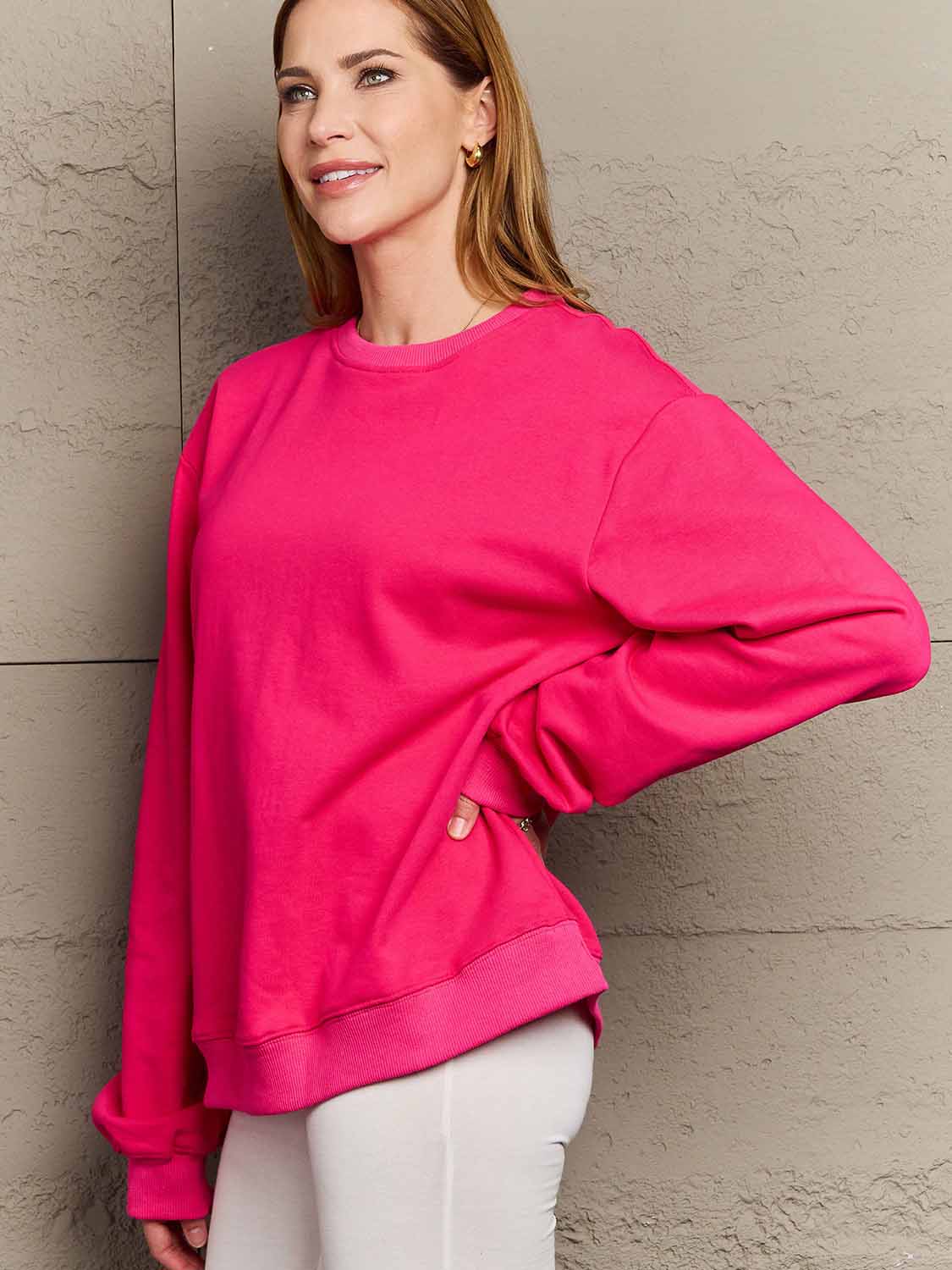 Simply Love Full Size Dropped Shoulder Sweatshirt - AllIn Computer