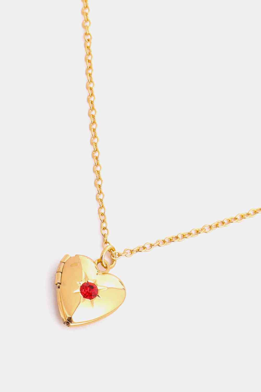 Zircon Heart Shape 14K Gold-Plated Pendant Necklace - AllIn Computer