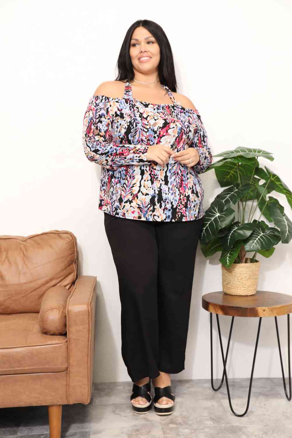 Sew In Love  Full Size High Neck Off Shoulder Criss Cross Top - AllIn Computer