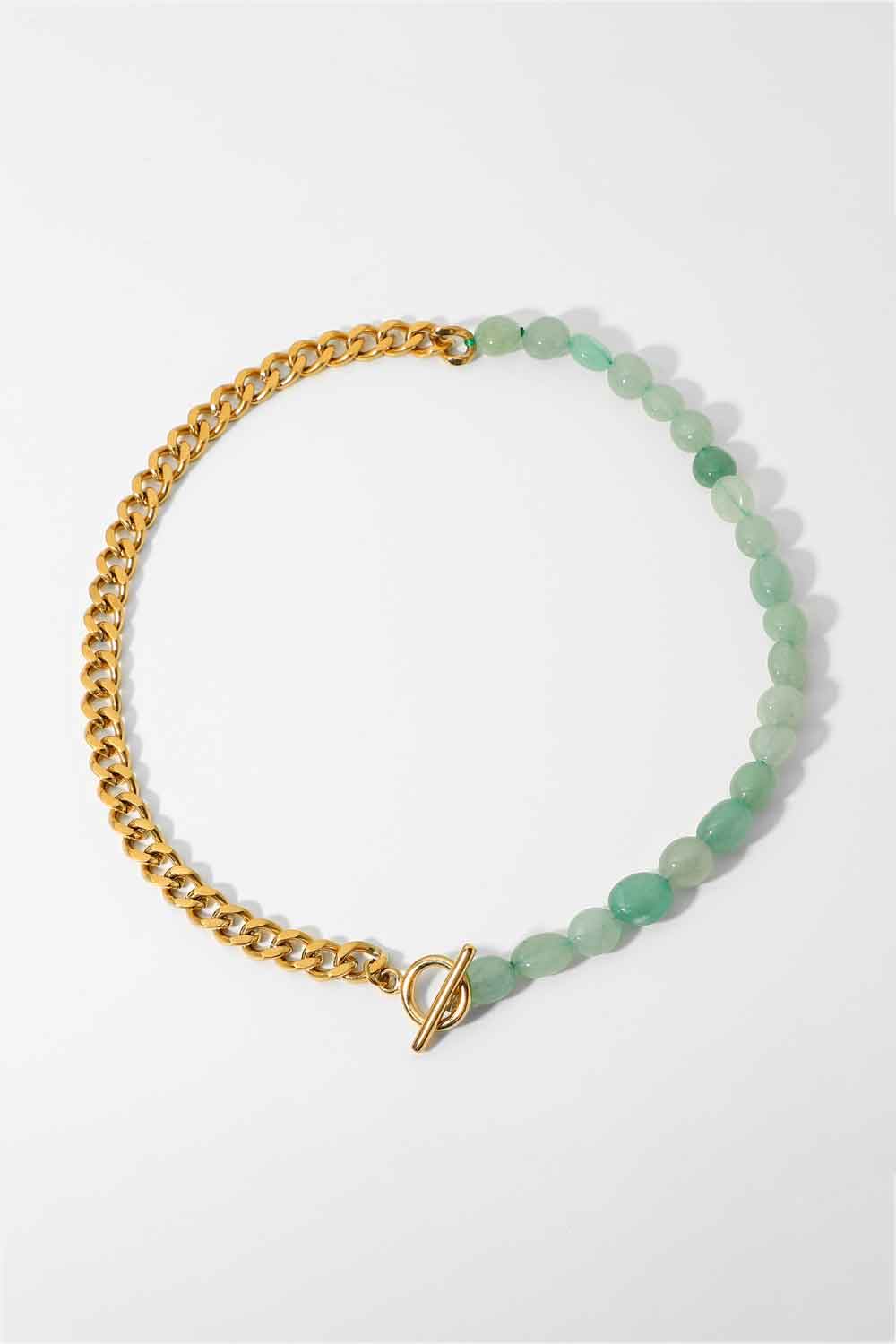 Stainless Steel Half Bead Half Chain Necklace - AllIn Computer