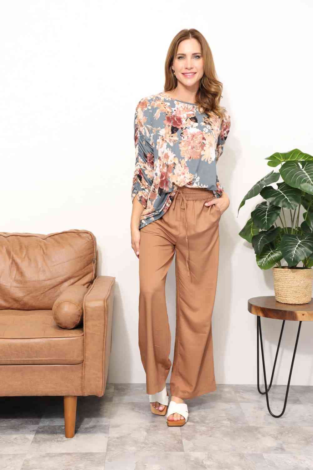 Sew In Love  Full Size Flower Print Long Sleeve Top - AllIn Computer