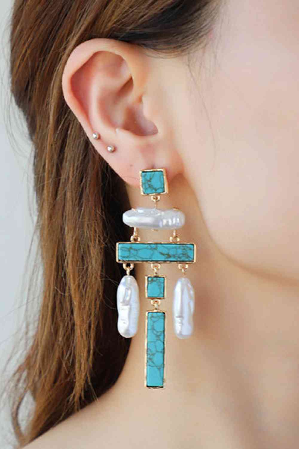 Turquoise Alloy Earrings - AllIn Computer