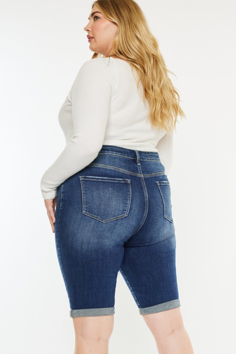 Kancan Full Size Cat's Whiskers Button Fly Denim Shorts - AllIn Computer