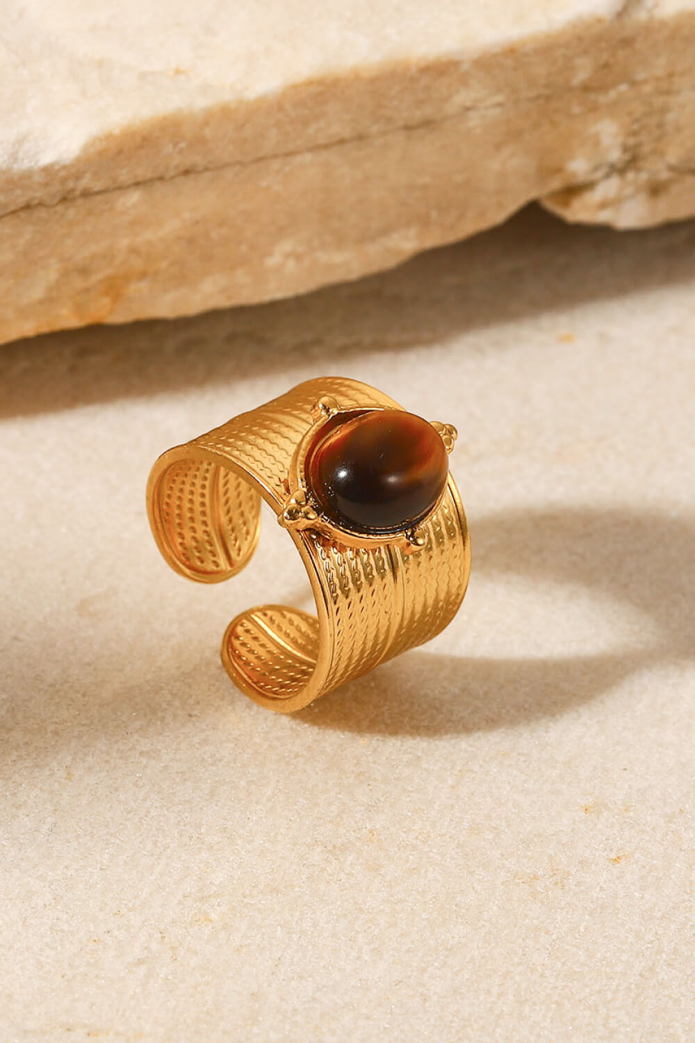 18K Gold-Plated Wide Open Ring - AllIn Computer
