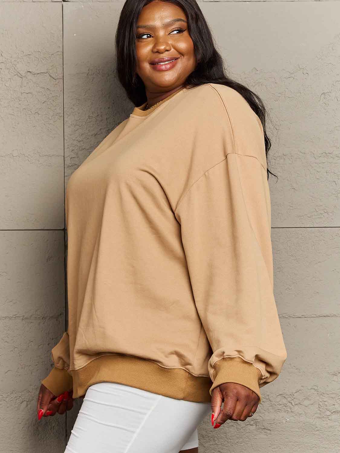 Simply Love Full Size Dropped Shoulder Sweatshirt - AllIn Computer