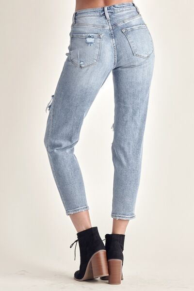 RISEN Distressed Slim Cropped Jeans - AllIn Computer