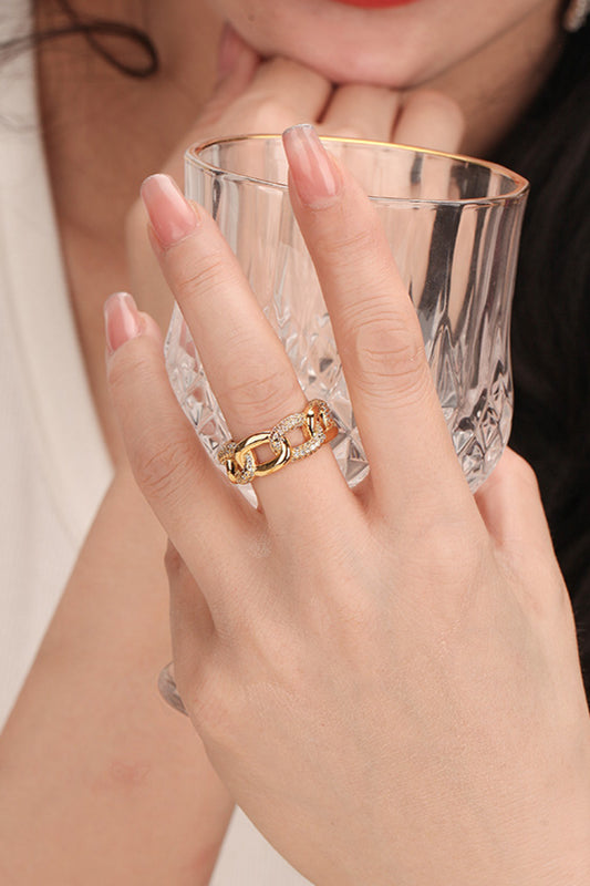 18K Gold-Plated Rhinestone Ring - AllIn Computer