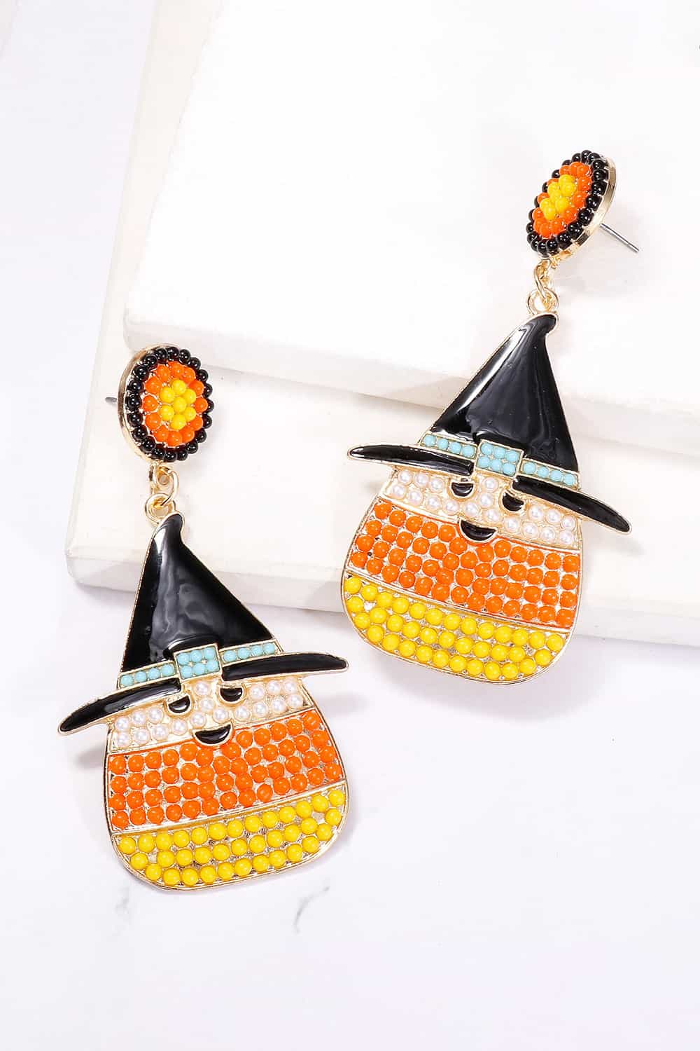 Witch's Hat Shape Synthetic Pearl Dangle Earrings - AllIn Computer