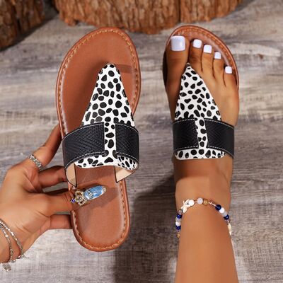 Animal Print Open Toe Sandals - AllIn Computer