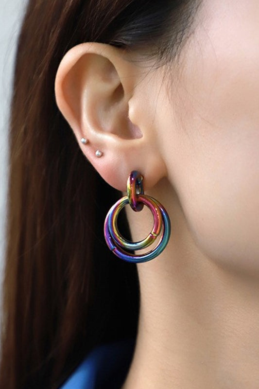 Multi-Colored Double Hoop Earrings - AllIn Computer