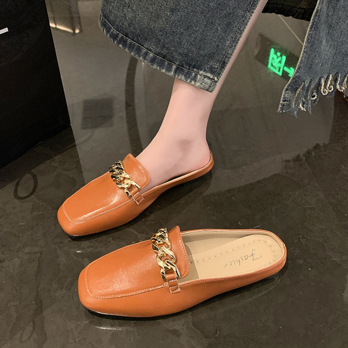 PU Leather Square Toe Flat Loafers - AllIn Computer